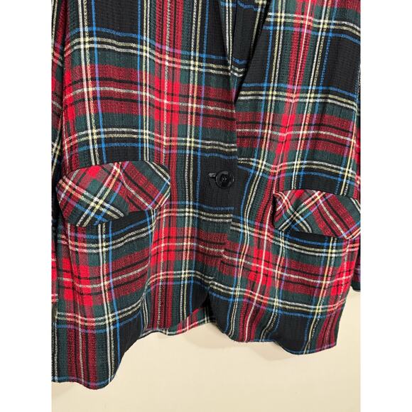 Vtg Charles Glueck Short Set Suit Women's 4 Plaid Preppy Blazer Shorts Academia - Picture 5 of 8